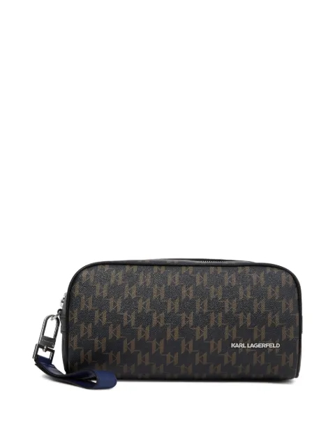 Karl Lagerfeld monogram-pattern wash bag Brown B1M320561FH