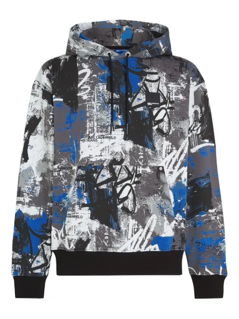 Karl Lagerfeld Jeans abstract-print hoodie Grey B1M200591DD