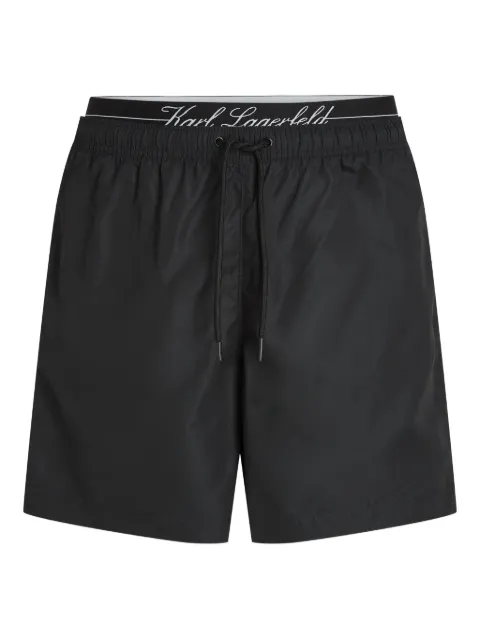 Karl Lagerfeld double-waistband swim shorts Black B1M46010999