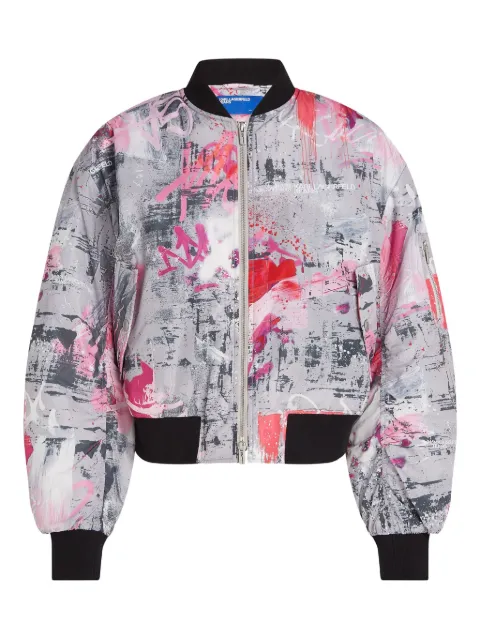 Karl Lagerfeld Jeans all-over print bomber jacket Grey B1W150321DH