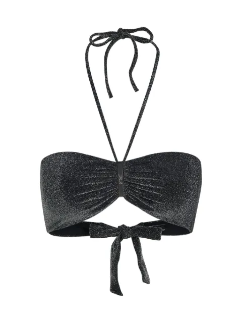 Karl Lagerfeld metallic bandeau bikini top Black B1W46014919
