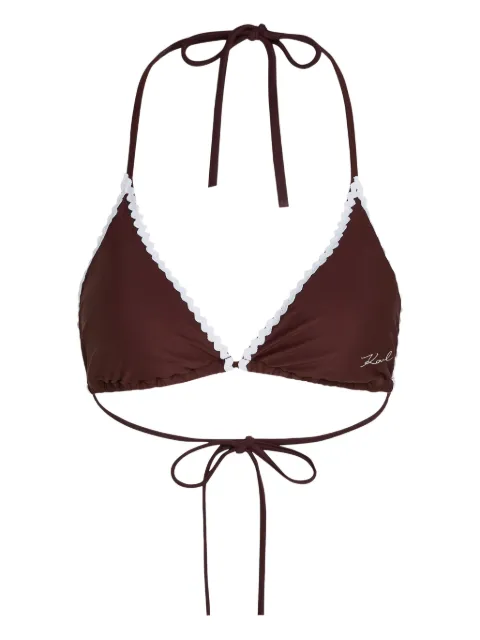 Karl Lagerfeld scallop-trim bikini top Red B1W460192FI