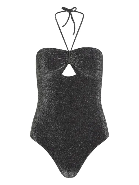 Karl Lagerfeld logo-plaque swimsuit Black B1W46016919