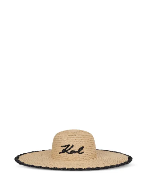 Karl Lagerfeld scallop-edge sun hat Neutrals B1W46084106
