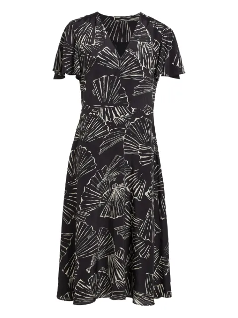 Karl Lagerfeld graphic-print V-neck dress Black B1W130572MD