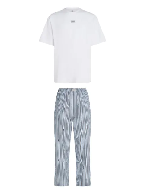 Karl Lagerfeld striped logo pajamas White B1M450021YX
