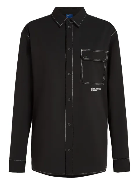 Karl Lagerfeld Jeans contrast-stitch long-sleeve shirt Black B1M16009999