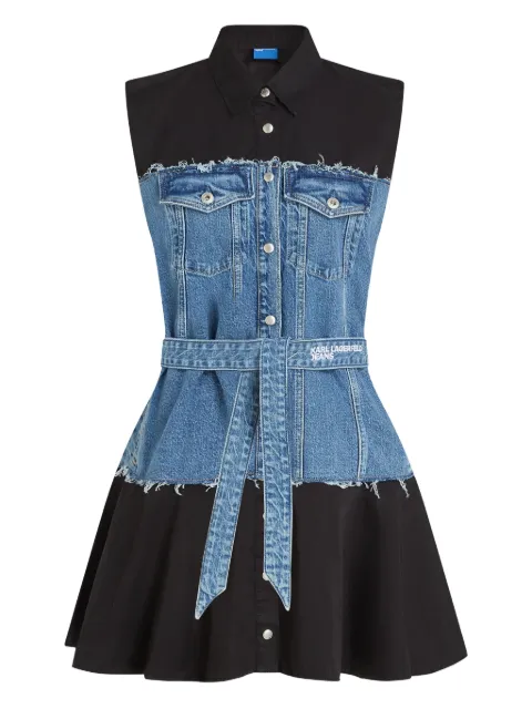 Karl Lagerfeld denim-panelled sleeveless mini dress Blue B1W130351GK