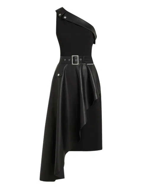 Karl Lagerfeld one-shoulder belted dress Black B1W13002999