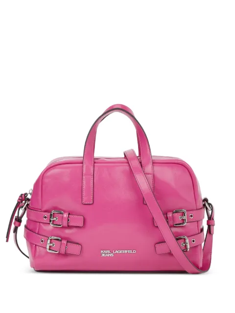 Karl Lagerfeld Jeans buckle faux-leather bowling bag Pink B1W30158521
