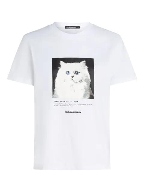 Karl Lagerfeld portrait-print T-shirt White B1W17019100
