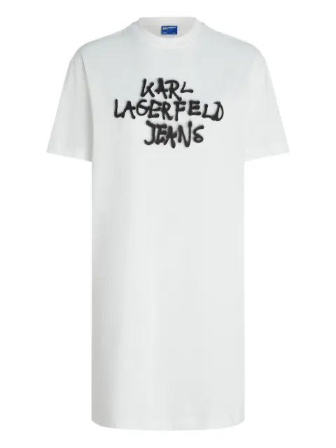 Karl Lagerfeld Jeans graffiti crew-neck dress White B1W13043100