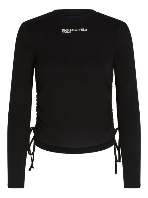 Karl Lagerfeld Jeans ruched ribbed top Black B1W17050999