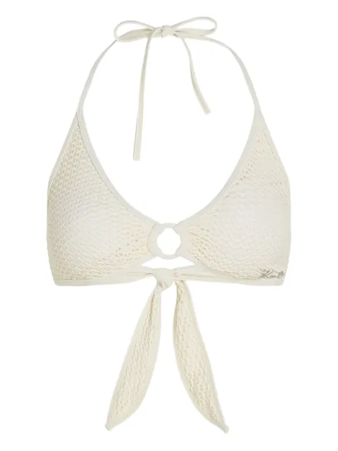 Karl Lagerfeld crochet bikini top Neutrals B1W46034B09
