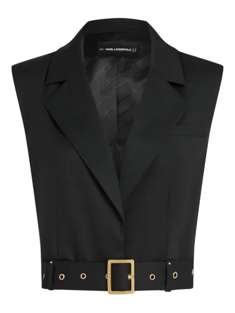 Karl Lagerfeld studded belted-waist gilet Black B1W14009999