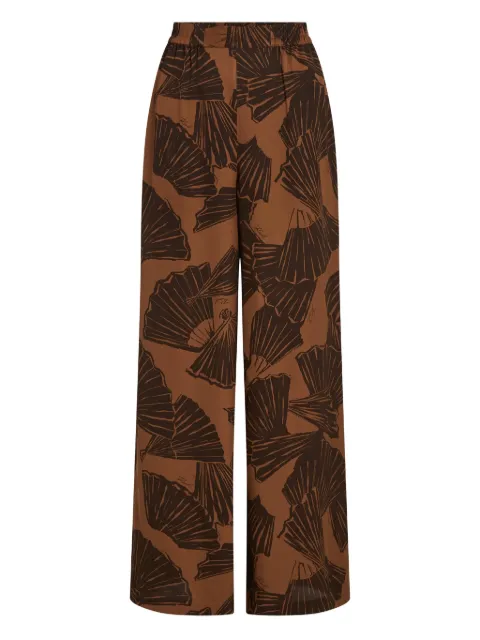 Karl Lagerfeld fan-print flared pants Brown B1W100131HW