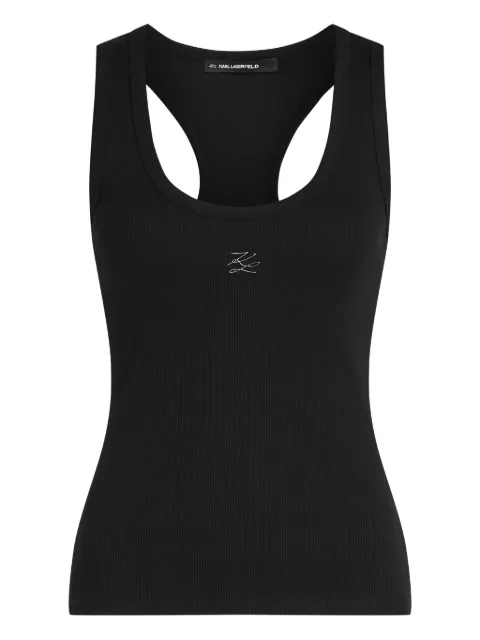 Karl Lagerfeld Autograph ribbed tank top Black B1W17015999