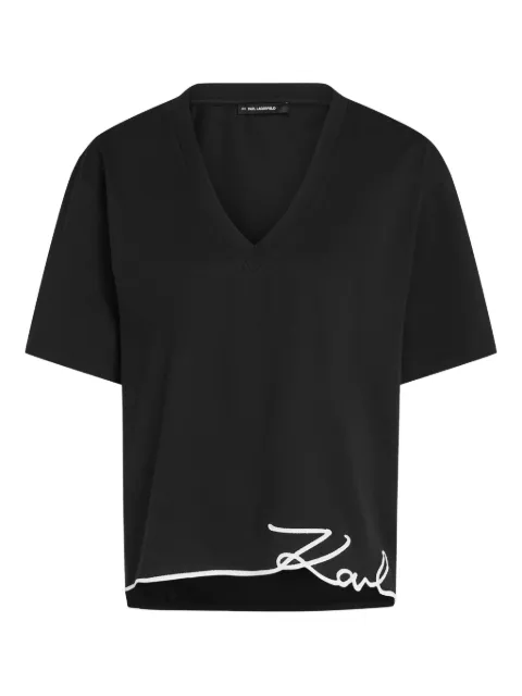 Karl Lagerfeld short-sleeves v-neck T-shirt Black B1W17031999