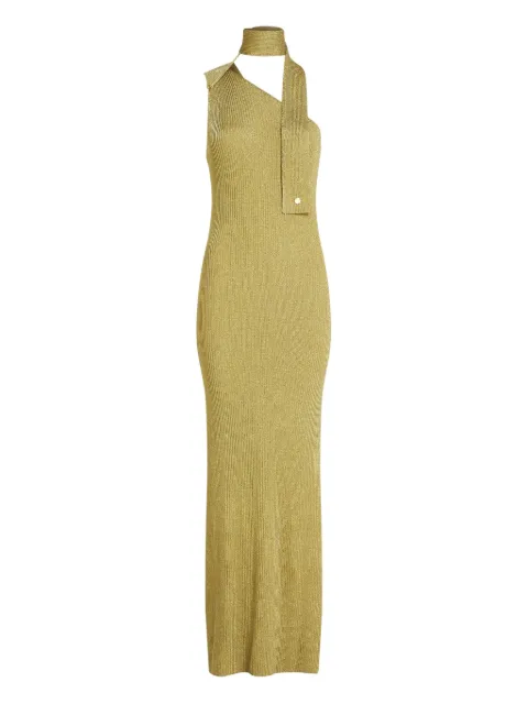 Karl Lagerfeld maxi metallic knit dress Gold B1W13014781