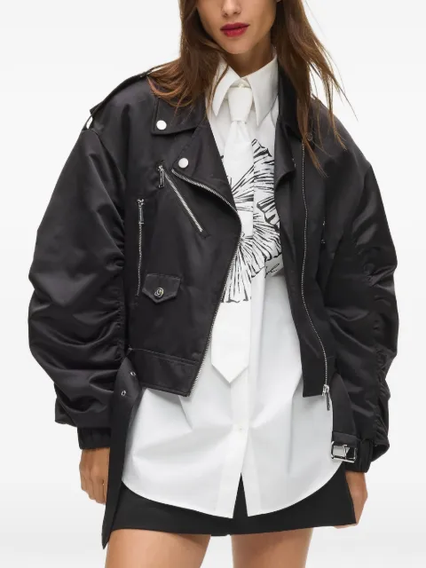 Karl Lagerfeld ruched satin bomber jacket Black B1W14002999