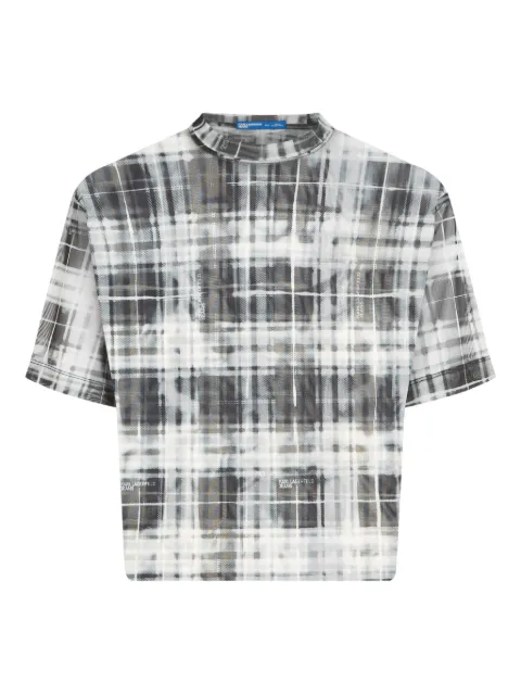 Karl Lagerfeld Jeans checked mesh T-shirt White B1W170511CO