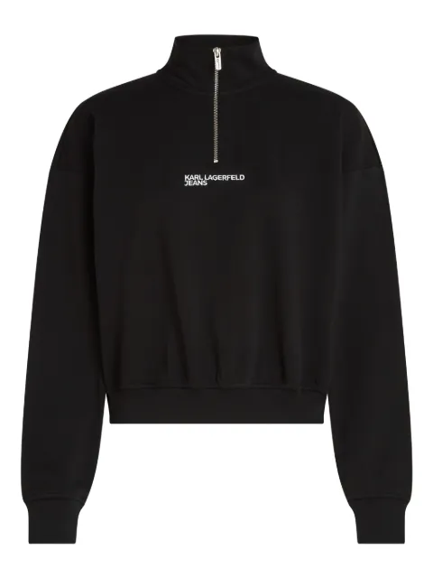 Karl Lagerfeld Jeans half-zip logo-embroidered sweatshirt Black B1W20069999