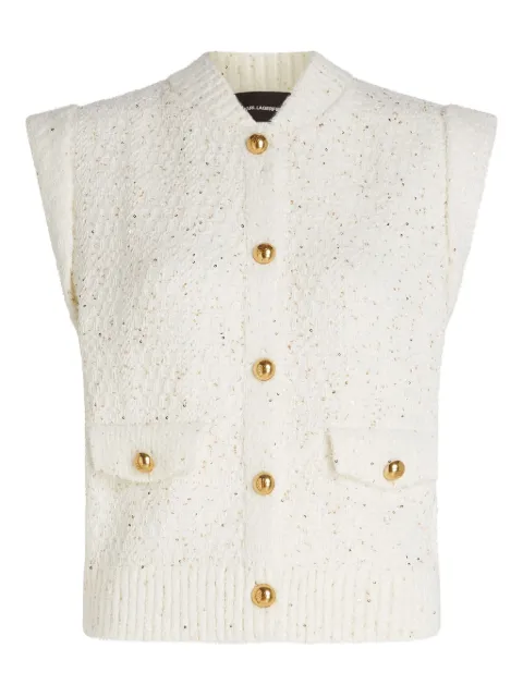 Karl Lagerfeld bouclé button vest Neutrals B1W18003B09