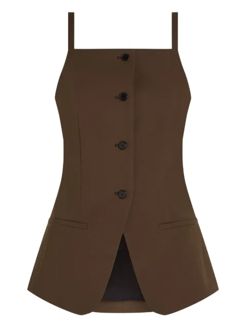 Karl Lagerfeld square-neck waistcoat Brown B1W11035201