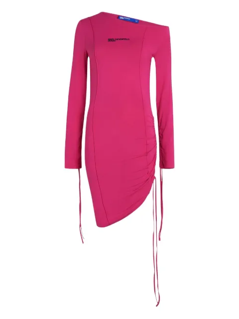 Karl Lagerfeld Jeans off-shoulder drawcord asymmetric dress Pink B1W13045521