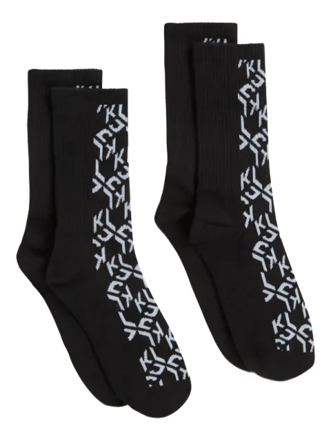 Karl Lagerfeld Jeans monogram-pattern socks Black B1W470282IS