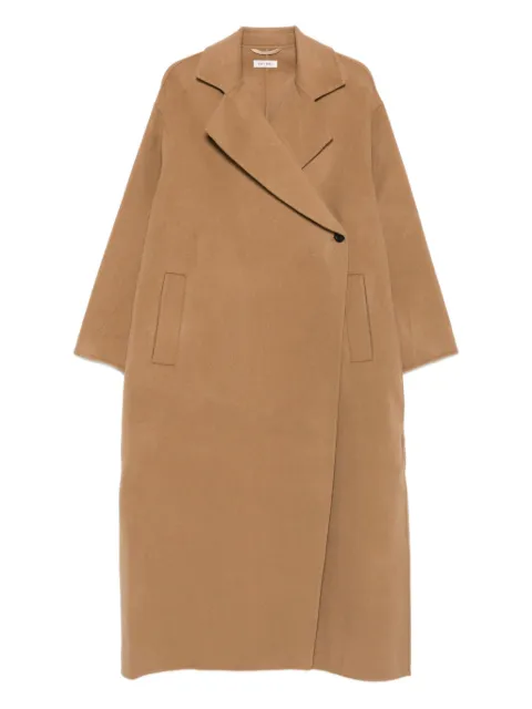 Soft Goat double-breasted patch-pocket coat Neutrals 24687