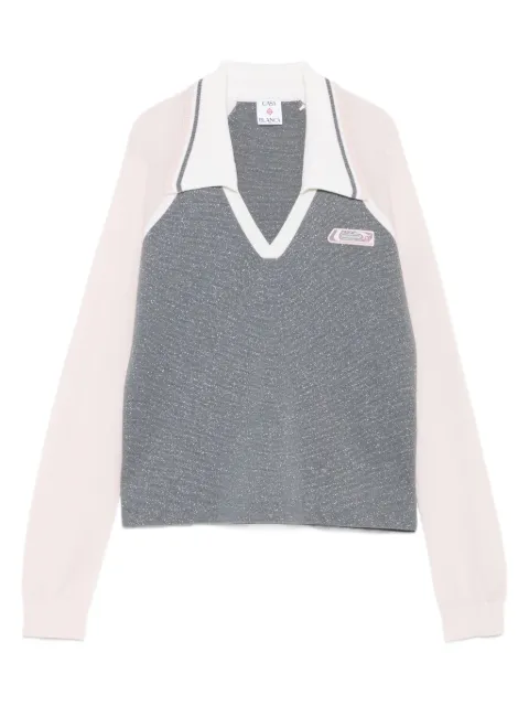Casablanca Tennis long-sleeved polo top Grey WAW25KW112701