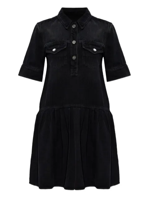 GANNI short-sleeved denim dress Black J1885