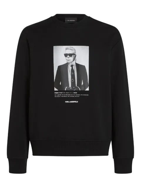 Karl Lagerfeld portrait-print sweater Black B1M20064999