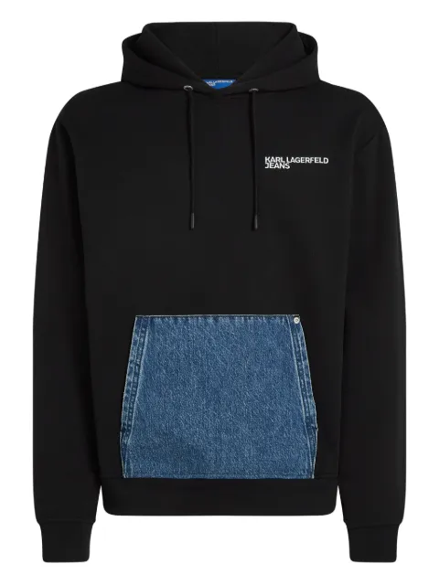 Karl Lagerfeld Jeans denim-pocket hoodie Black B1M20055999