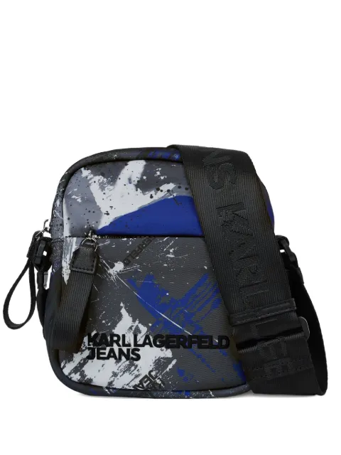 Karl Lagerfeld Jeans graffiti-print messenger bag Grey B1M301301DD