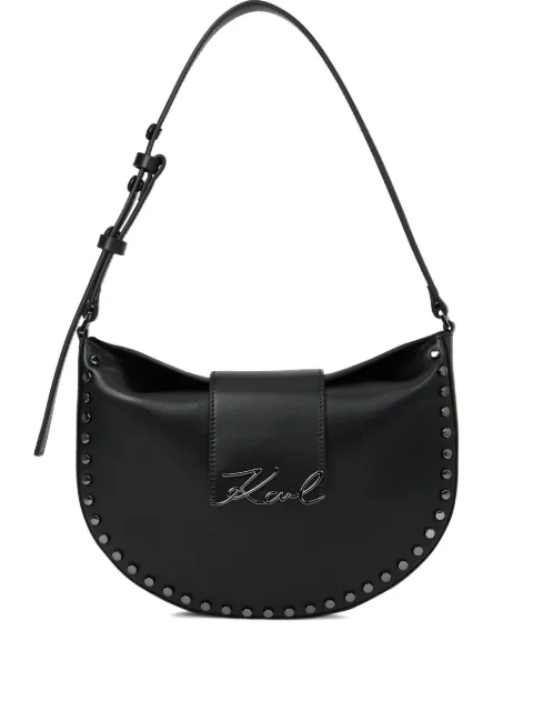 Karl Lagerfeld K/Signature stud-embellished shoulder bag Black B1W301981RC