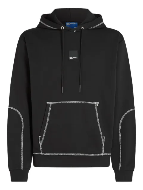 Karl Lagerfeld Jeans contrast-stitch hoodie Black B1M20054999