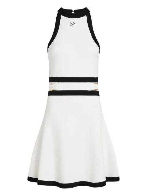 Karl Lagerfeld Karl DNA belted knit dress White B1W13004101
