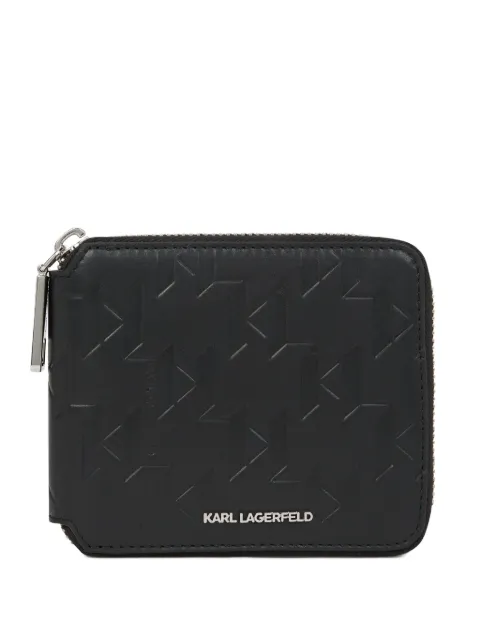 Karl Lagerfeld monogram-pattern zipped wallet Black B1M32050999