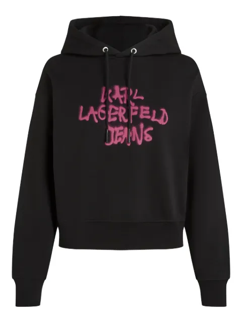 Karl Lagerfeld Jeans graffiti-logo hoodie Black B1W20039999