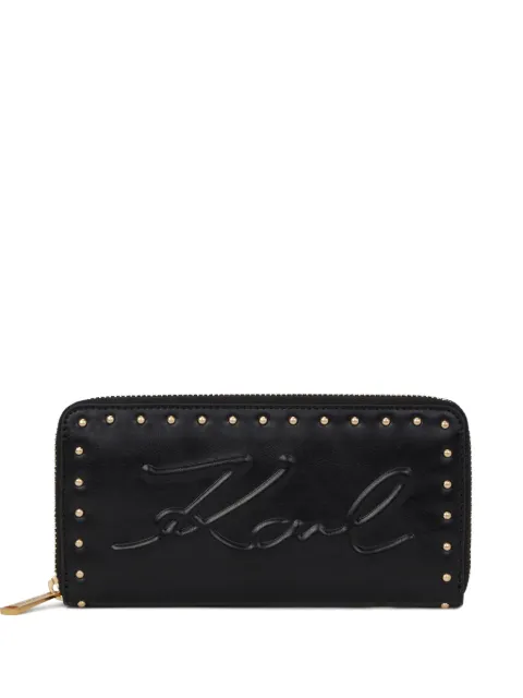 Karl Lagerfeld large K/Ville studded wallet Black B1W32074992