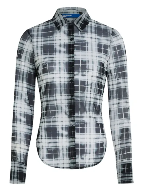 Karl Lagerfeld Jeans checked mesh shirt Black B1W110331CO