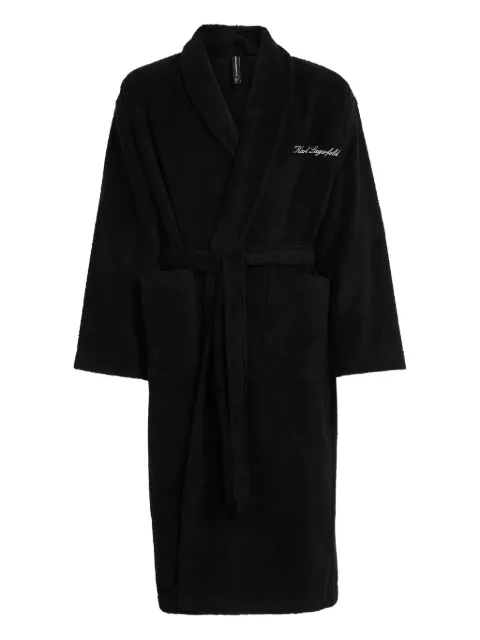 Karl Lagerfeld Hotel Karl logo-embroidered robe Black B1M45016999