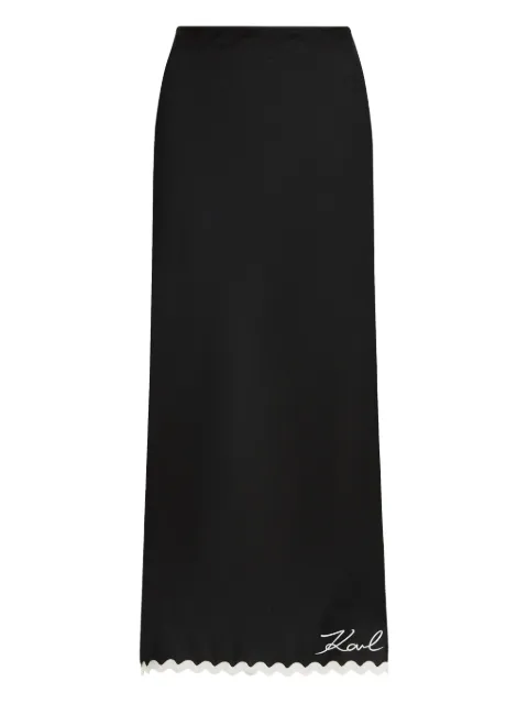Karl Lagerfeld scallop-trim skirt Black B1W46023999