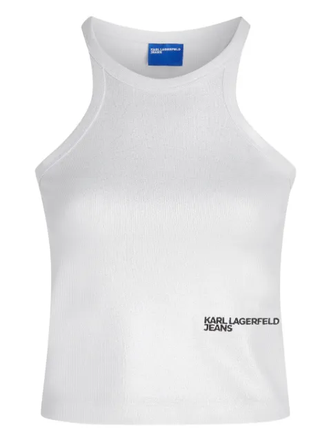 Karl Lagerfeld Jeans ribbed racerback top White B1W17052290