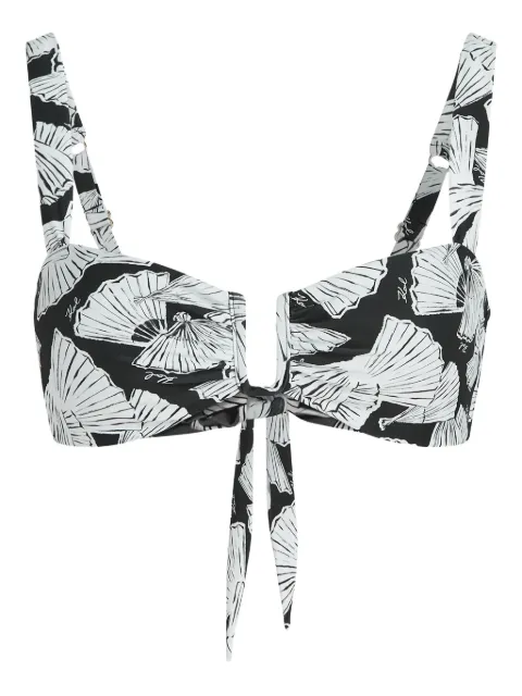 Karl Lagerfeld fan-print bikini top Black B1W460412HF