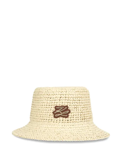 Karl Lagerfeld crochet-knit bucket hat Neutrals B1W46086106