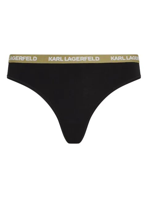 Karl Lagerfeld logo-waistband thong Black B1W470152JM