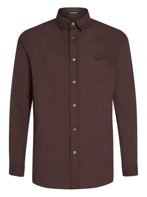 Karl Lagerfeld monogram-detail shirt Brown A4M160082FI